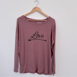 Chaser Tops Long Sleeve Shirt Womens Medium pull over round neck Pink